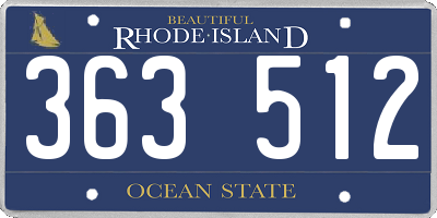 RI license plate 363512