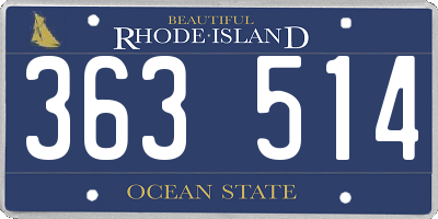 RI license plate 363514