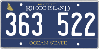RI license plate 363522