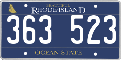 RI license plate 363523