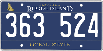 RI license plate 363524