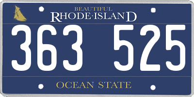 RI license plate 363525