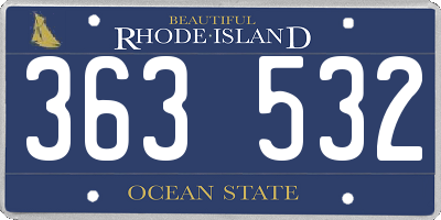 RI license plate 363532