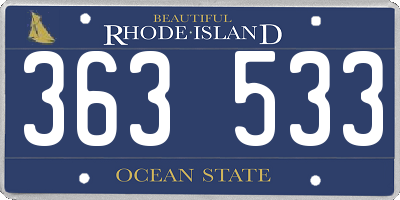 RI license plate 363533