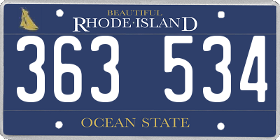 RI license plate 363534