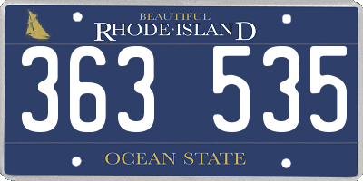 RI license plate 363535