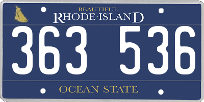 RI license plate 363536