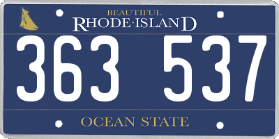 RI license plate 363537