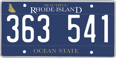 RI license plate 363541