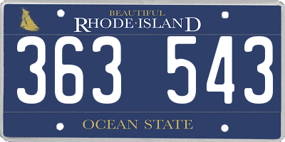 RI license plate 363543