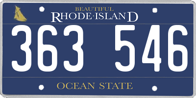 RI license plate 363546