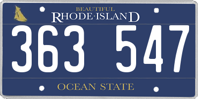 RI license plate 363547