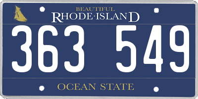 RI license plate 363549