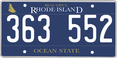 RI license plate 363552
