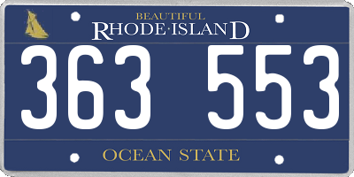 RI license plate 363553