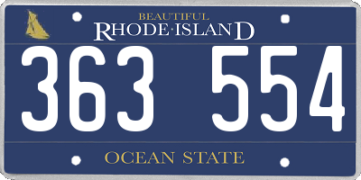 RI license plate 363554