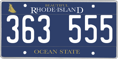 RI license plate 363555