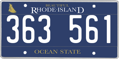 RI license plate 363561