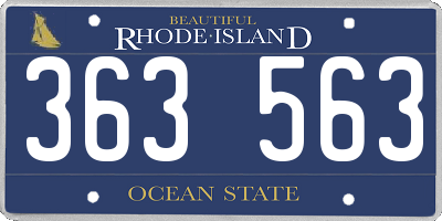 RI license plate 363563