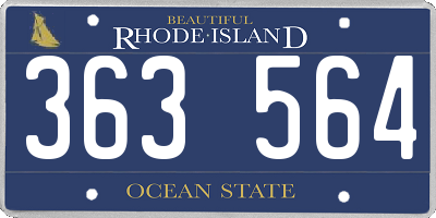 RI license plate 363564