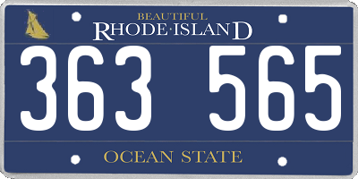 RI license plate 363565