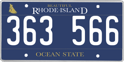 RI license plate 363566