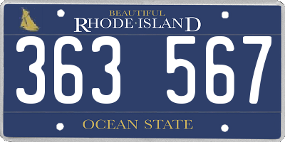 RI license plate 363567