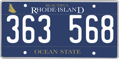 RI license plate 363568
