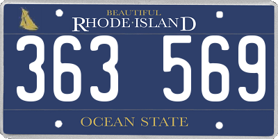 RI license plate 363569
