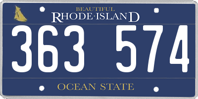 RI license plate 363574