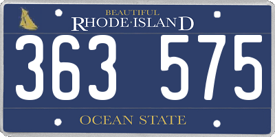 RI license plate 363575