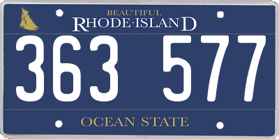 RI license plate 363577