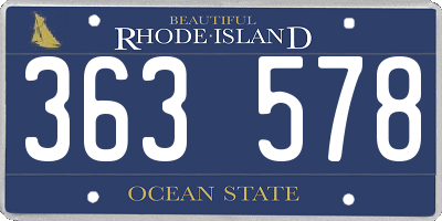 RI license plate 363578