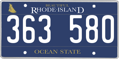 RI license plate 363580