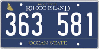 RI license plate 363581