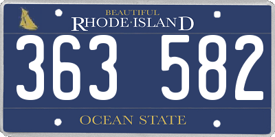 RI license plate 363582