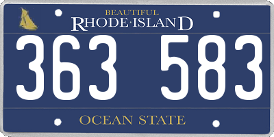 RI license plate 363583
