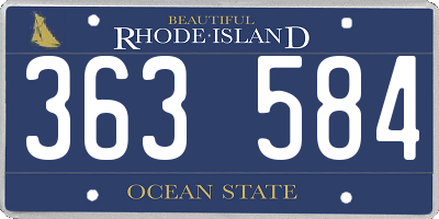 RI license plate 363584