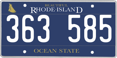 RI license plate 363585