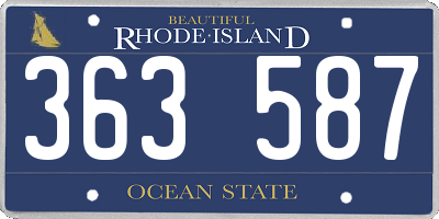RI license plate 363587