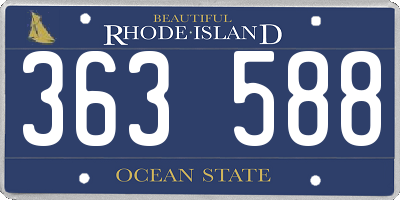 RI license plate 363588