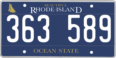 RI license plate 363589