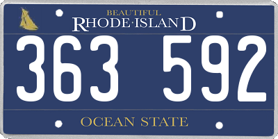 RI license plate 363592