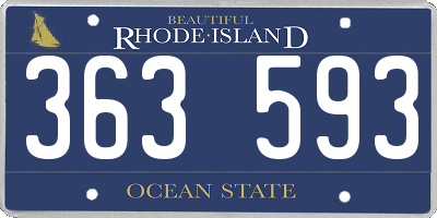 RI license plate 363593