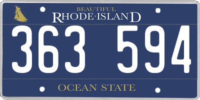 RI license plate 363594