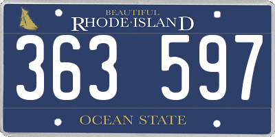 RI license plate 363597