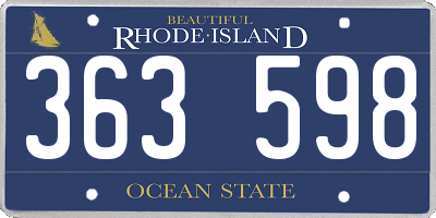 RI license plate 363598