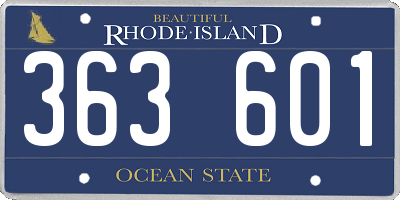 RI license plate 363601