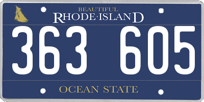RI license plate 363605