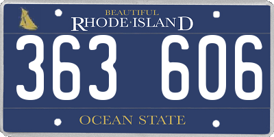 RI license plate 363606